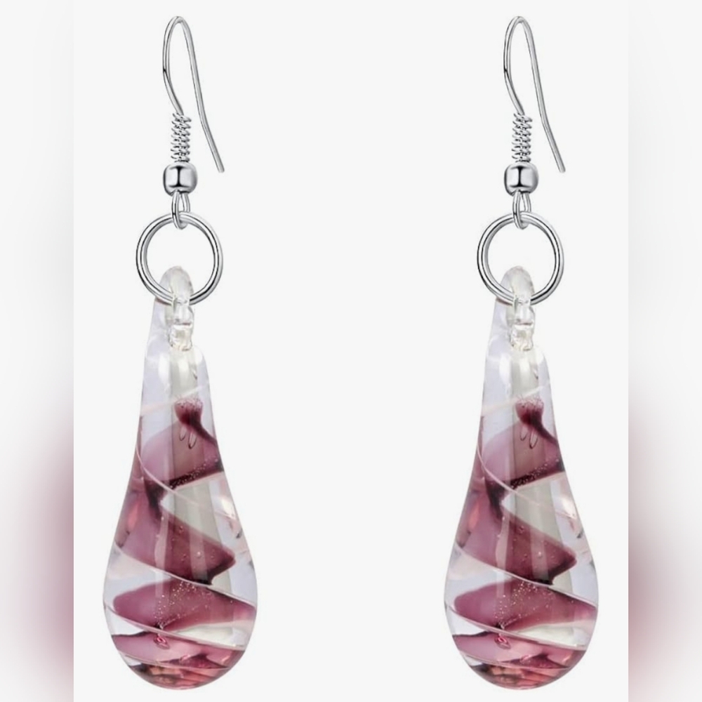 Elegant Swirl Glass Earrings